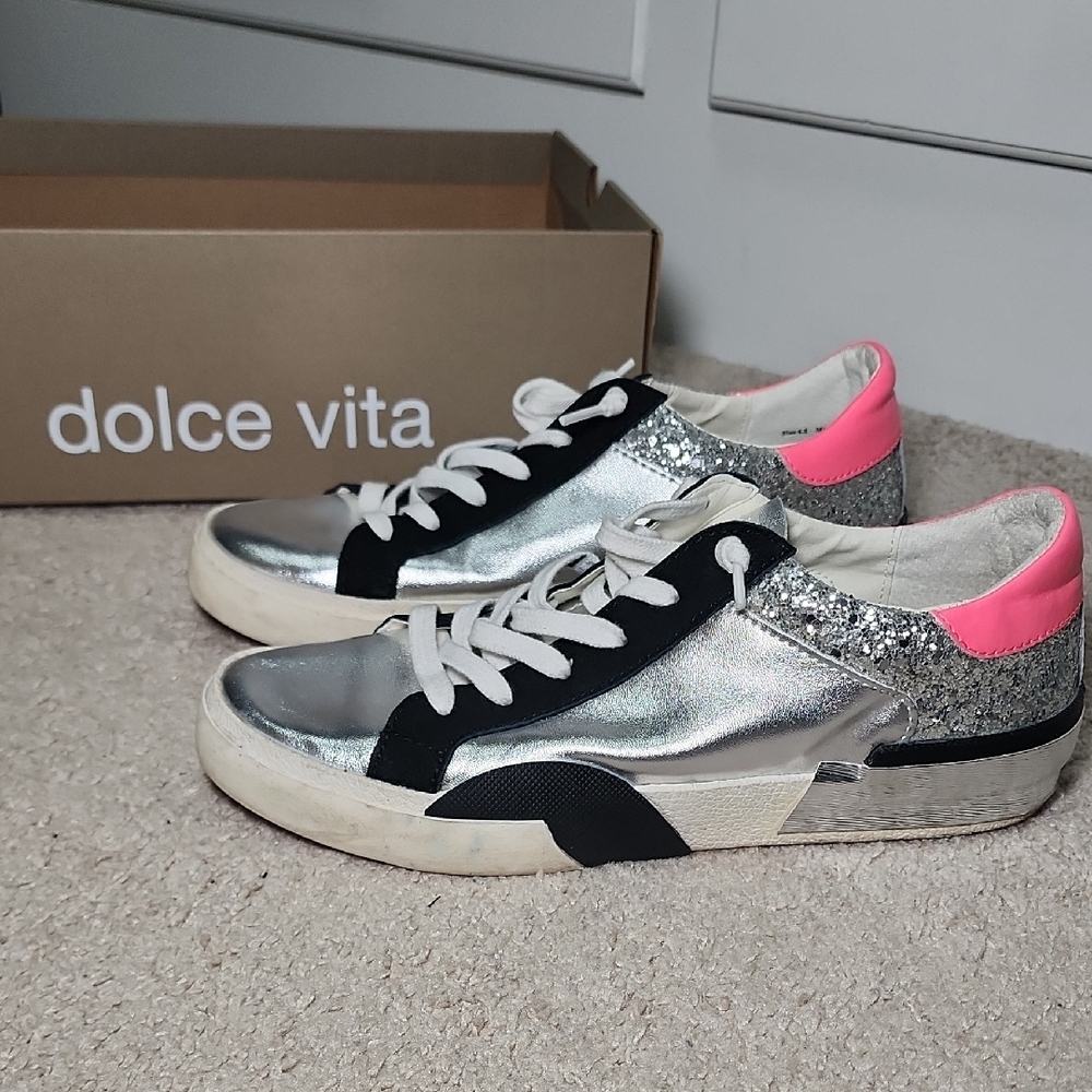 Dolce Vita Women's Sneakers in Silver and Pink